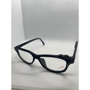 Davette Rhinestone Cat Eye Glasses Frames Hand Made in‎ France MIA